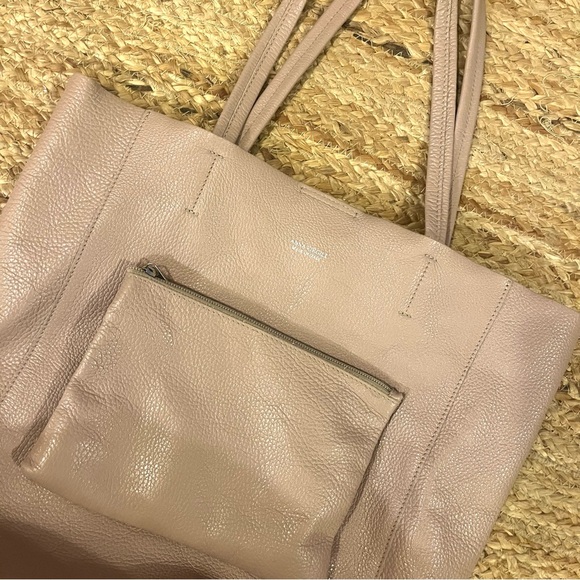 Anna Virgili blush pink calfskin leather designer tote bag - made it Italy!! - Picture 3 of 4